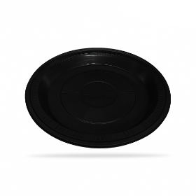 تصاویر بشقاب یکبار مصرف  مشکی 21 سانتی بسته 25 عددی