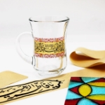 استکان کمر باریک دسته دار طرح یا فاطمه الزهرا - بسته 6 عددی