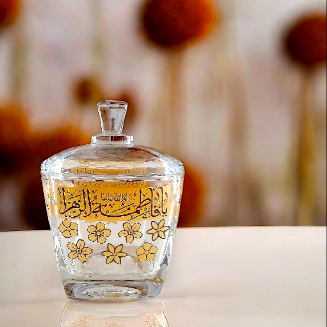 قندان بلور طرح یا فاطمه الزهرا