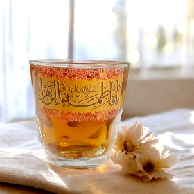 استکان عینکی طرح یا فاطمه الزهرا