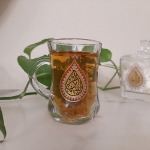 استکان کمر باریک دسته دار طرح  ام البنین - بسته 6 عددی