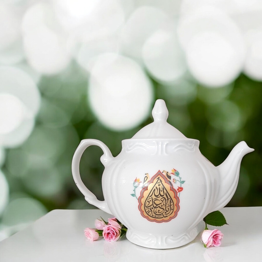 قوری چینی مجلسی طرح یا اباعبدالله- یا ابالفضل -  ۱ لیتری