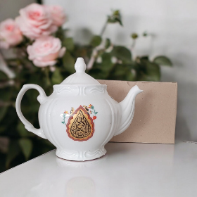 قوری چینی مجلسی طرح یا اباعبدالله- یا ابالفضل -  ۱ لیتری