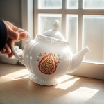 قوری چینی مجلسی طرح یا اباعبدالله- یا ابالفضل -  ۱ لیتری