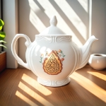 قوری چینی مجلسی طرح یا اباعبدالله- یا ابالفضل -  ۱ لیتری