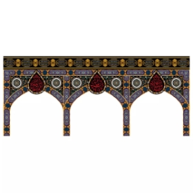 کتیبه موکب محرم طرح سه اسم