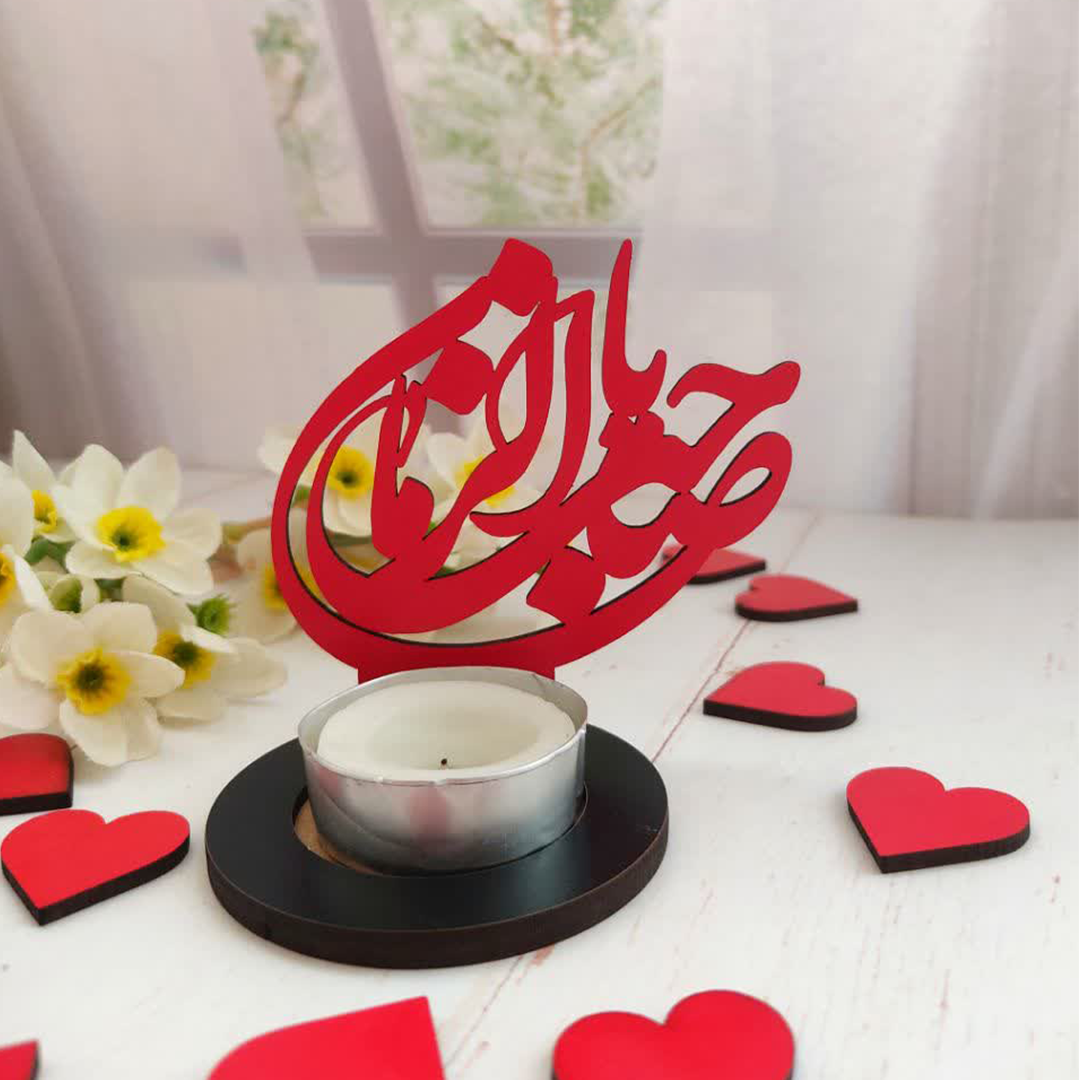 خرید جاشمعی چوبی یا صاحب الزمان- کد 6550