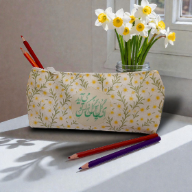 جامدادی مذهبی پارچه ای طرح ای گل یاس گل نرگس تو می آید- کد 6573