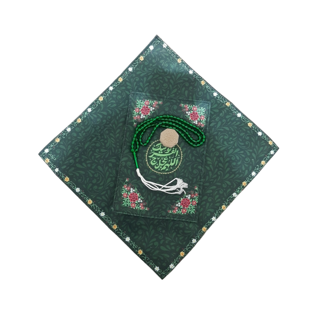 خرید جانماز دو تیکه طرح اللهم عجل لولیک الفرج - سبز- کد 6549