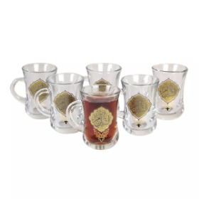 خرید استکان کمر باریک دسته دار طرح یا ام البنین - بسته 6 عددی -فروشگاه دیدار