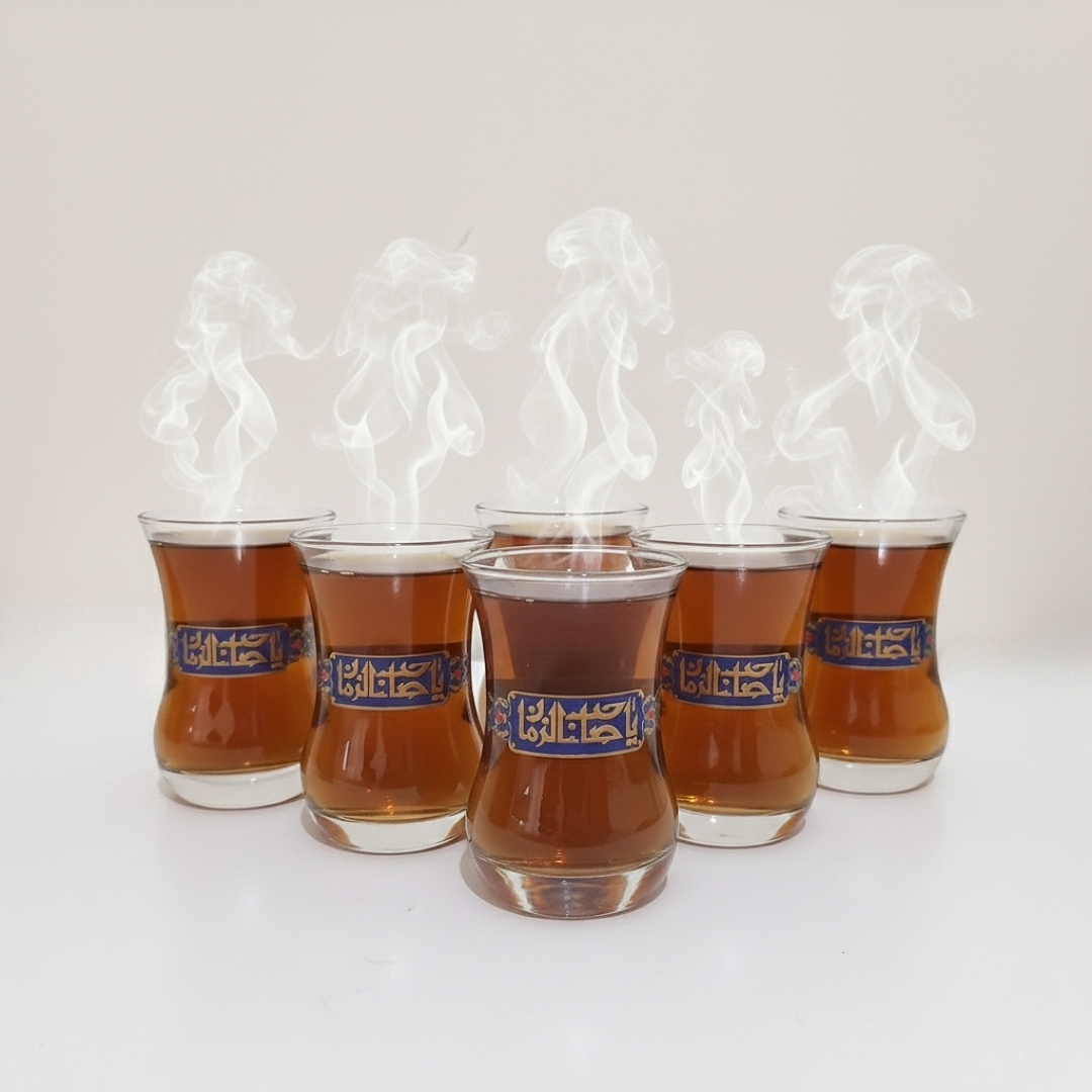 خرید استکان کمر باریک طرح یا صاحب الزمان - بسته 6 عددی- کد 6591