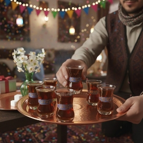 خرید استکان کمر باریک طرح یا صاحب الزمان - بسته 6 عددی- کد 6591