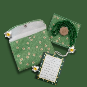 خرید جانماز دو تیکه کیفی طرح یا مهدی ادرکنی-6597