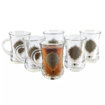 خرید استکان کمر باریک دسته دار طرح یا مهدی ادرکنی - بسته 6 عددی - کد 306 - فروشگاه دیدار