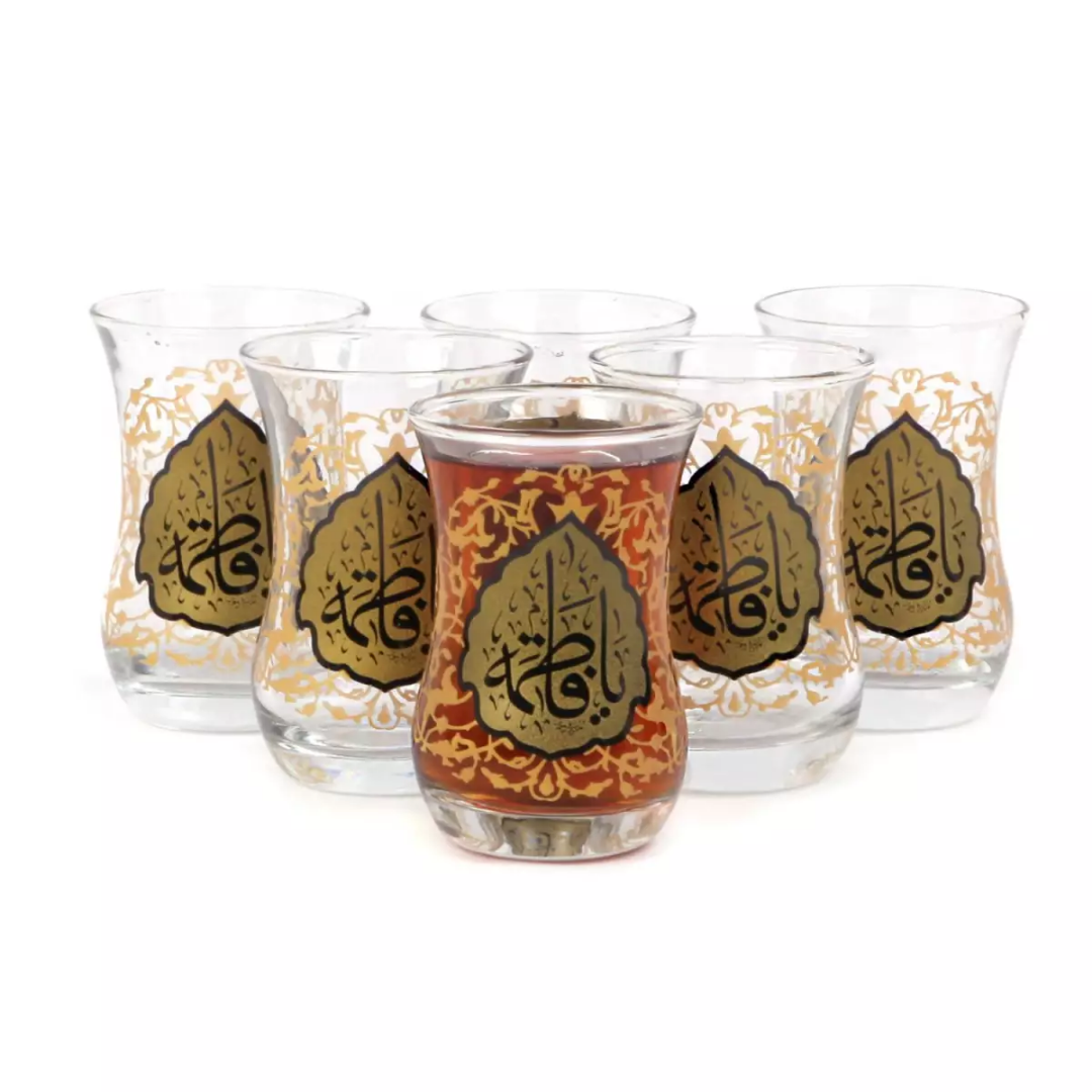 خرید استکان کمر باریک طرح یا فاطمه  - بسته 6 عددی - کد 3241 - فروشگاه دیدار