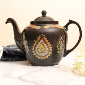 خرید قوری چینی مشکی طرح یا اباعبدالله - یا ابالفضل - 3 لیتر- 6641 - فروشگاه دیدار