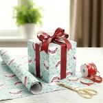 کاغذ کادو عید مبارک آبی روشن گل گلی- کد 425- فروشگاه دیدار