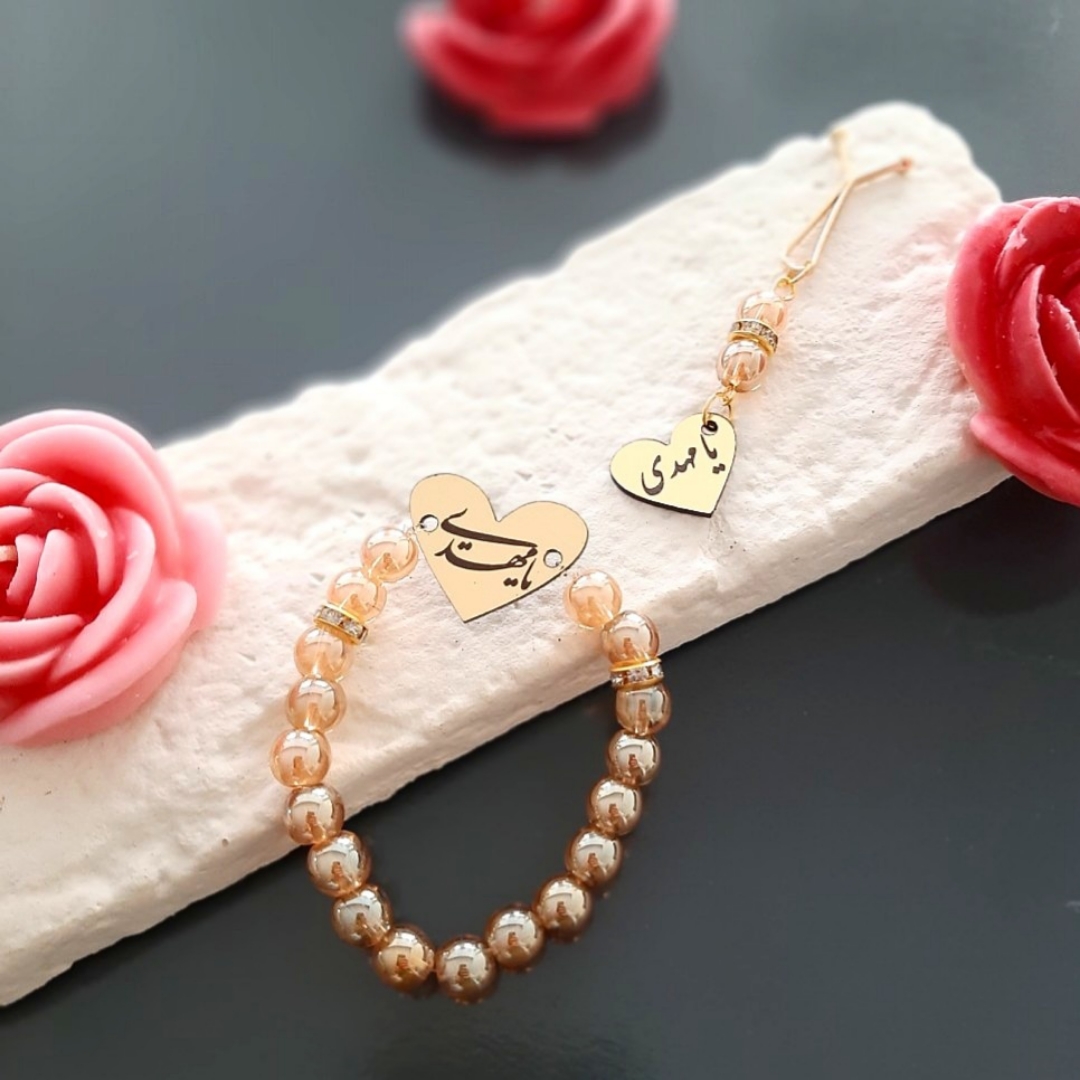 خرید دستبند به همراه گیره روسری طرح امام عصر (عج) - طلایی- کد 6705- فروشگاه دیدار