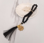 خرید تسبیح 33 دانه پلاک دار امام عصر - مشکی- کد 6689- فروشگاه دیدار