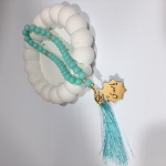 خرید تسبیح 33 دانه پلاک دار امام عصر - سبز آبی- کد 6698- فروشگاه دیدار