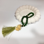 خرید تسبیح 33 دانه پلاک دار کریستالی یا مهدی - سبز- کد 4773- فروشگاه دیدار