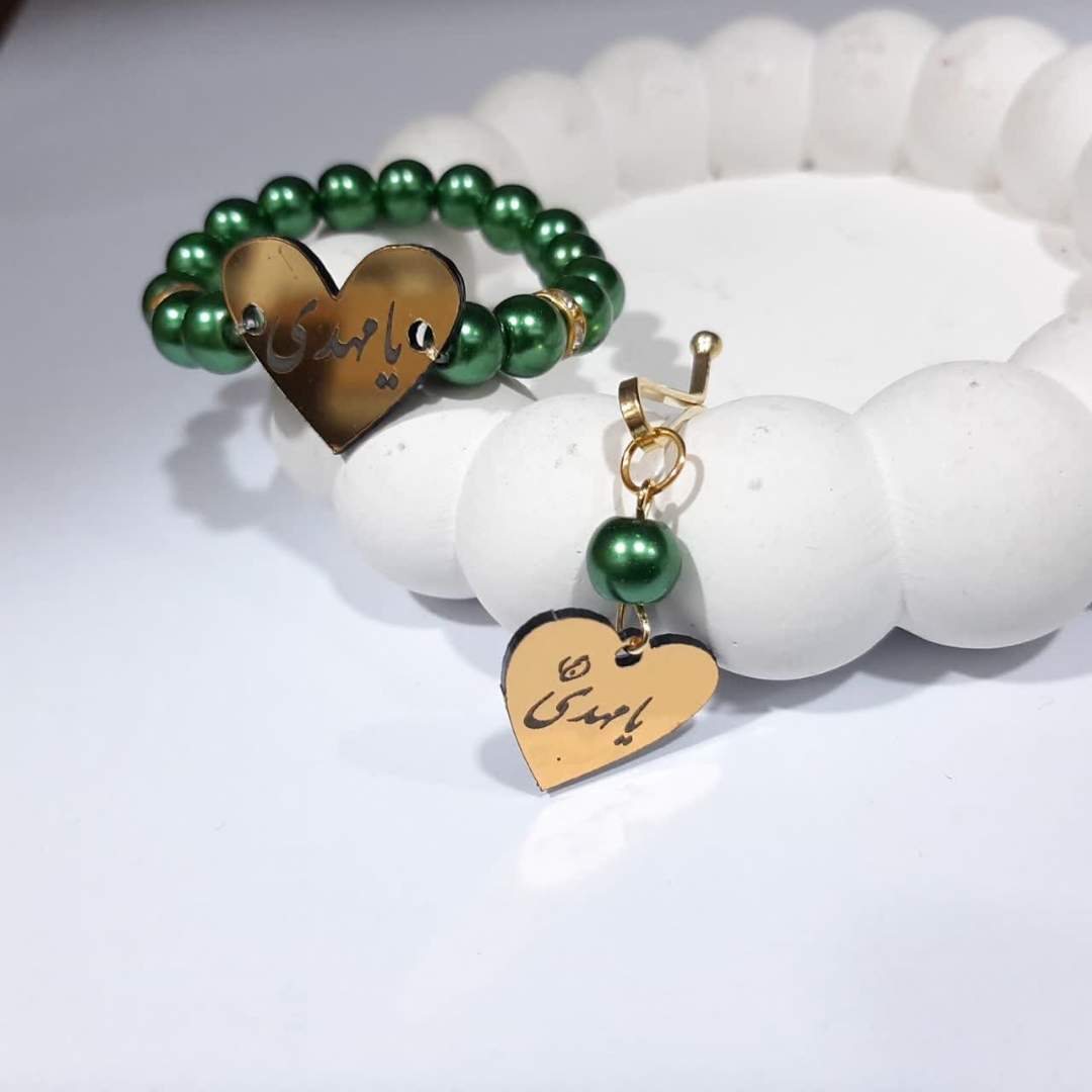 خرید دستبند به همراه گیره روسری طرح امام عصر (عج) - سبز- کد 6703- فروشگاه دیدار