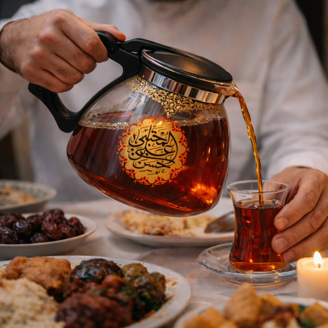 خرید قوری پیرکس طرح حسن بن علی المجتبی - کد 6760 - فروشگاه دیدار