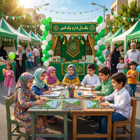 خرید دفتر مذهبی نقاشی سیمی طرح یک دل دارم یک امیر - 40 برگ - کد 6805 - فروشگاه دیدار