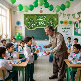 خرید دفتر خط دار طرح تو کهکشان نوشته غدیر راه بهشته - آبی- کد 6840- فروشگاه دیدار
