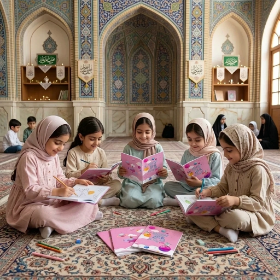 خریددفتر خط دار طرح تو کهکشان نوشته غدیر راه بهشته - صورتی- کد 6841- فروشگاه دیدار