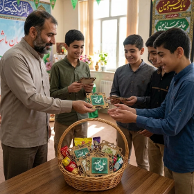 قاب کاشی مگنت دار ( طرح امیرالمومنین علیه السلام )