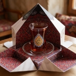 تصویر  جعبه استکان و نعلبکی طرح خیمه - تک عددی
