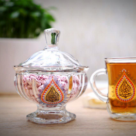 خرید قندان پایه دار بلور طرح یا زینب الحوراء - یا ابالفضل - یا اباعبدالله- کد 6942- فروشگاه دیدار