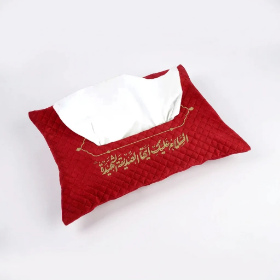 خرید کاور دستمال کاغذی قرمز طرح السلام علیک ایتها الصدیقه الشهیده- کد 6949- فروشگاه دیدار